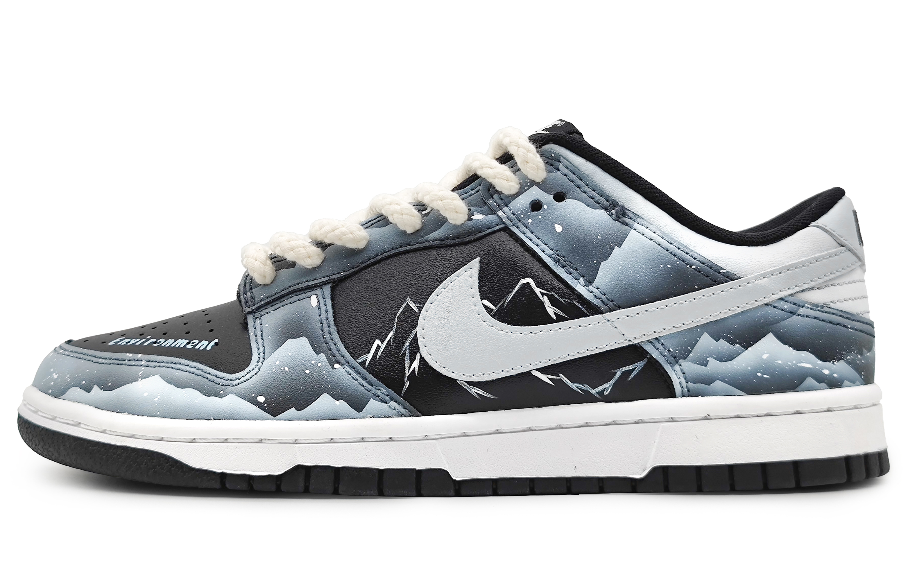 Buy 【客製化球鞋】Nike Dunk Low 南極冰河 保護環境 煥煥雪山 雪舞飛花 環保主題 低筒 板鞋 男款 黑銀