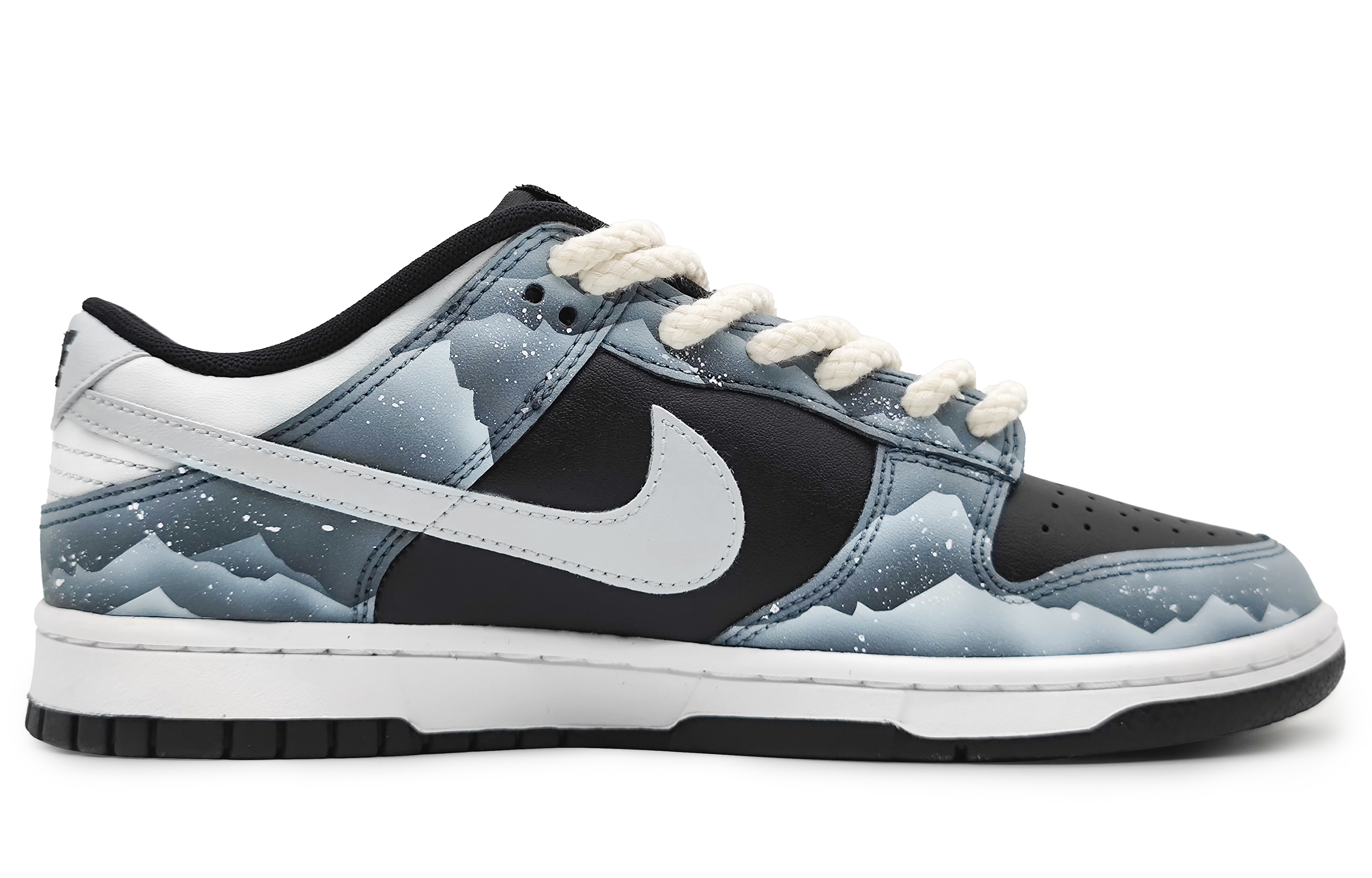 Order 【客製化球鞋】Nike Dunk Low 南極冰河 保護環境 煥煥雪山 雪舞飛花 環保主題 低筒 板鞋 男款 黑銀