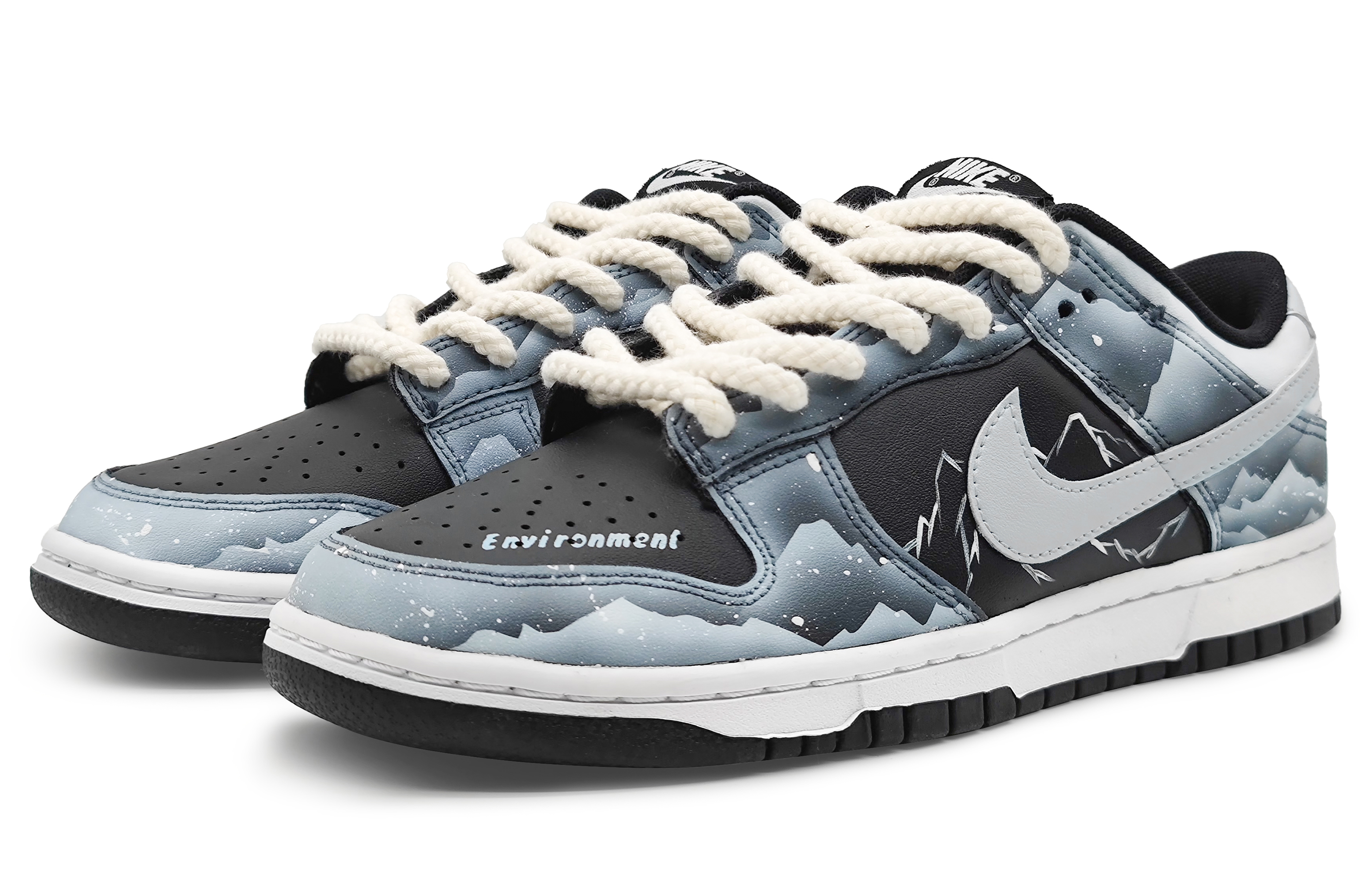 Lookbook 【客製化球鞋】Nike Dunk Low 南極冰河 保護環境 煥煥雪山 雪舞飛花 環保主題 低筒 板鞋 男款 黑銀
