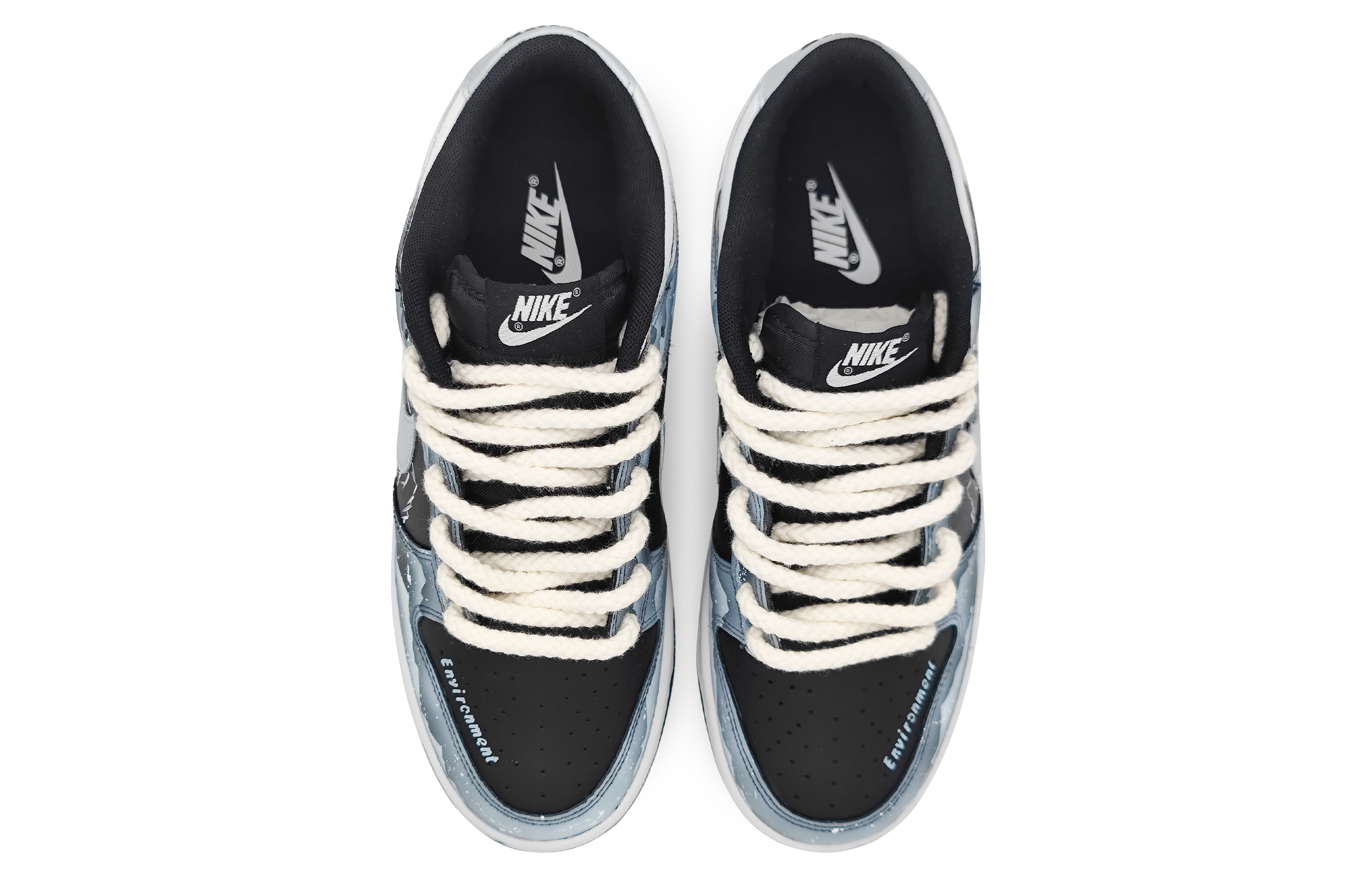 Shop 【客製化球鞋】Nike Dunk Low 南極冰河 保護環境 煥煥雪山 雪舞飛花 環保主題 低筒 板鞋 男款 黑銀