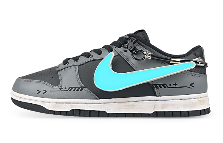 Order 【カスタムシューズ】ナイキ ダンク ロー 'ブラック シルバーチェーン' CW1590-100(Team叁-女款LED机能银贴布)