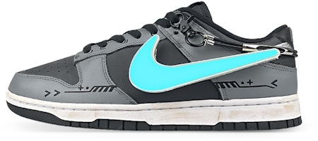 【カスタムシューズ】ナイキ ダンク ロー 'ブラック シルバーチェーン' CW1590-100(Team叁-女款LED机能银贴布) Order 【カスタムシューズ】ナイキ ダンク ロー 'ブラック シルバーチェーン' CW1590-100(Team叁-女款LED机能银贴布)