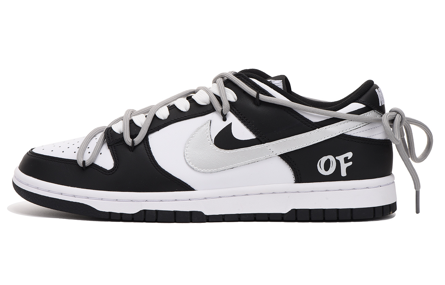 [Custom Shoes] Nike Dunk Low 'Black Silver High Street Deconstructed'