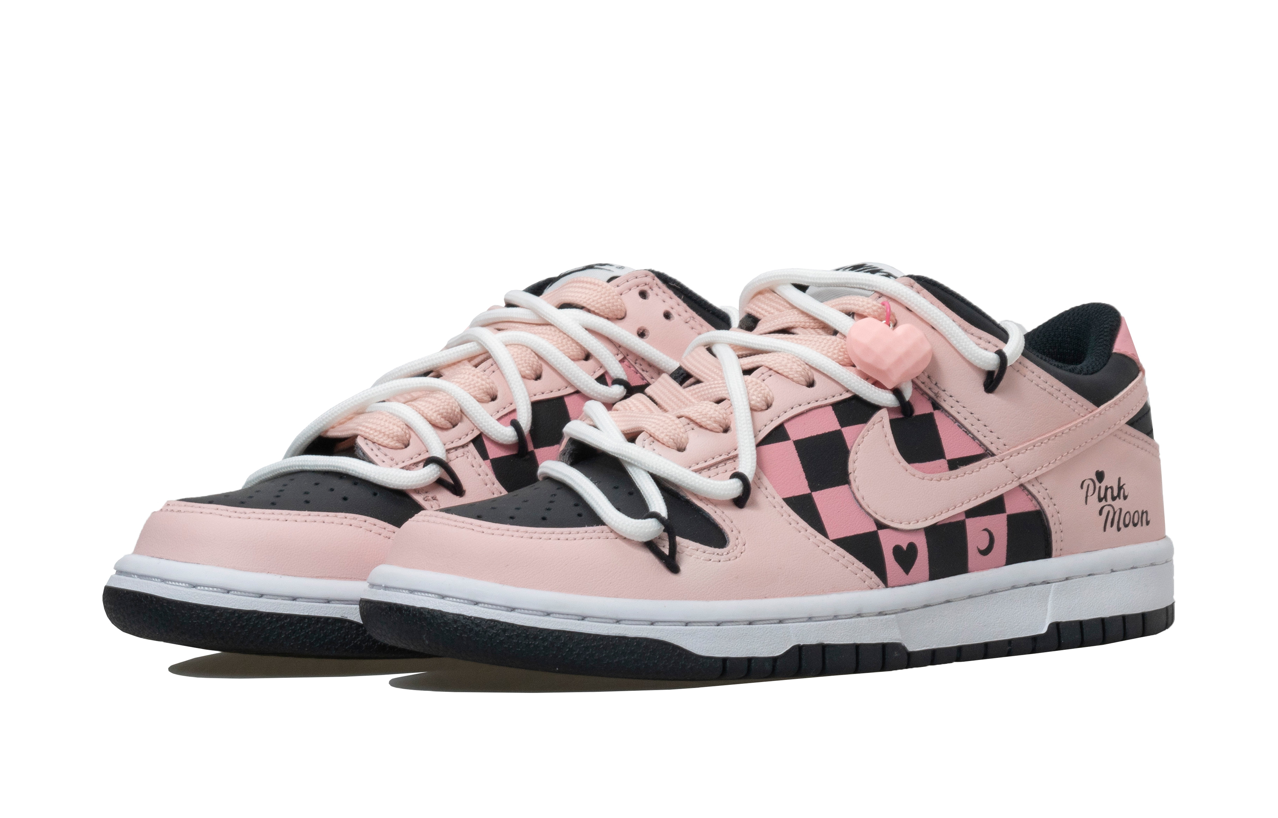 Lookbook 【訂製球鞋】Nike Dunk Low 黑糖辣妹 御姐風 學院風 解構 格子 小眾潮流 防滑耐磨 低筒 板鞋 GS 黑粉