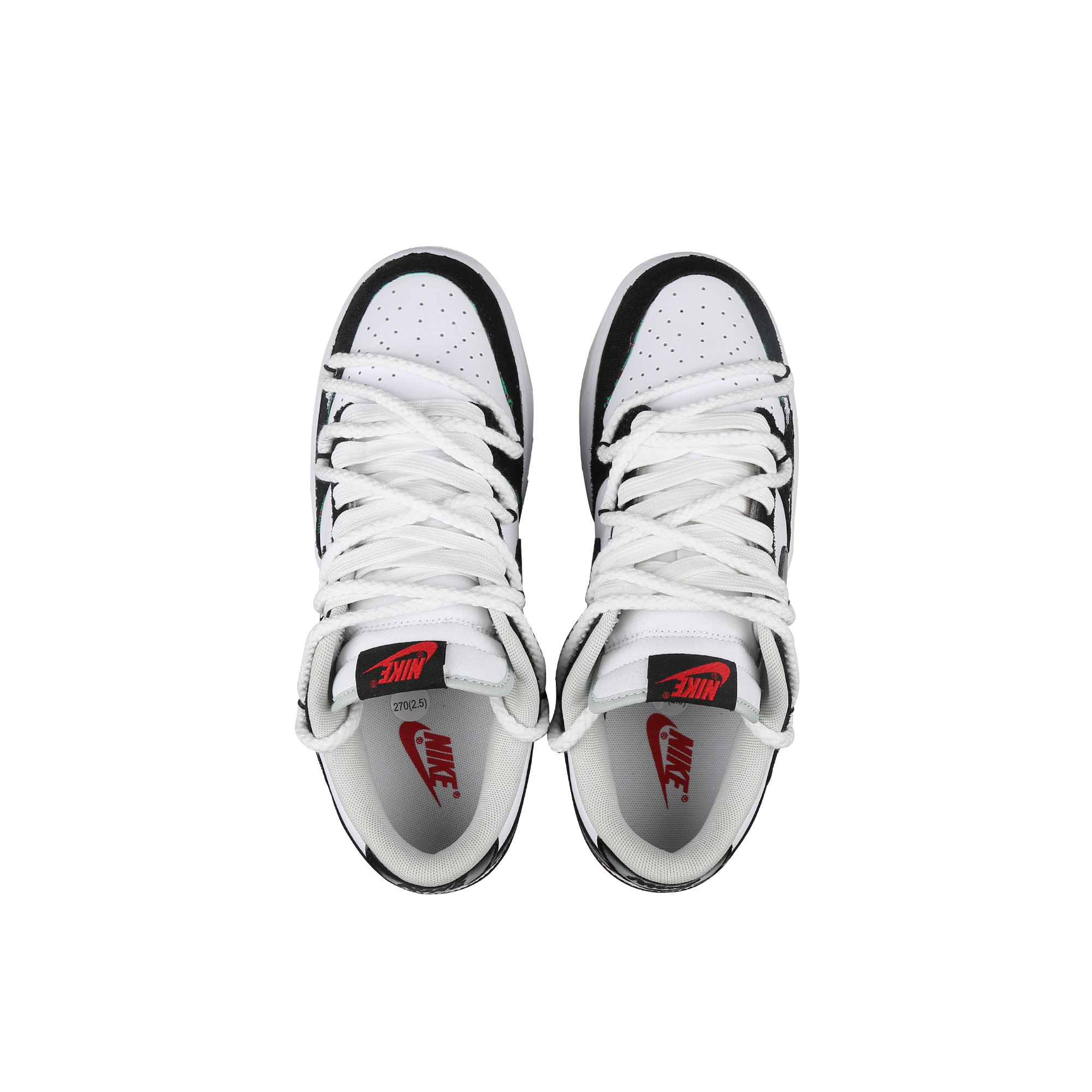 Shop 【客製球鞋】 Nike Dunk Low 資深玩家2.0 戶外穿搭 高街風 獨特高級 麻繩解構 防滑耐磨 低筒 板鞋 男款 黑白