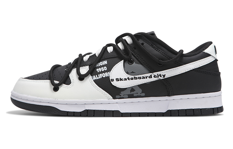 Buy [Zapatos Personalizados] Nike Dunk Low 'Negro Blanco' DJ6188-002(Team24-男款滑板小子)