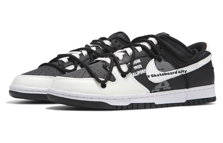 Lookbook [Zapatos Personalizados] Nike Dunk Low 'Negro Blanco' DJ6188-002(Team24-男款滑板小子)