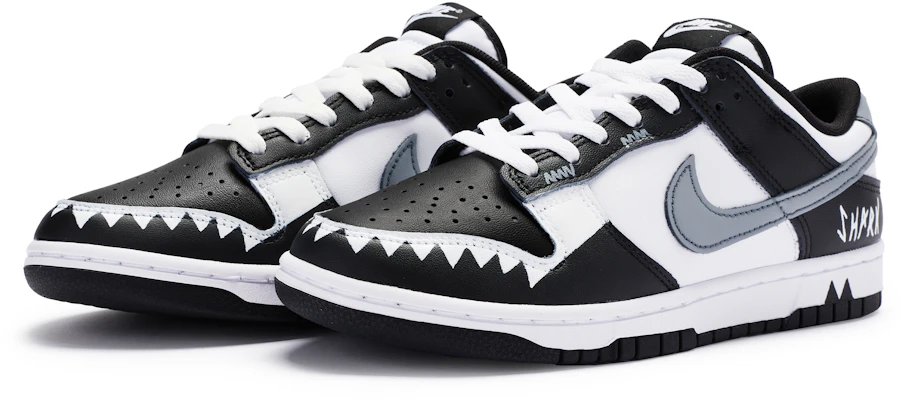 나이키 덩크 로우 '블랙 화이트' (커스텀) CW1590-100(TeamR-女款酷酷鲨) Lookbook 나이키 덩크 로우 '블랙 화이트' (커스텀) CW1590-100(TeamR-女款酷酷鲨)