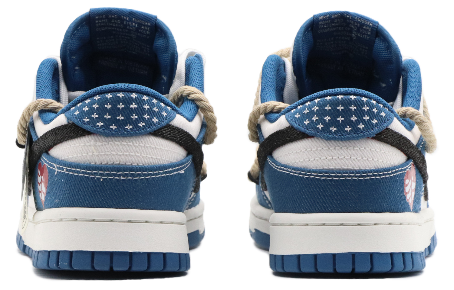 Purchase [定制鞋款] 耐克Dunk低帮‘黑白蓝-刺子绣解构’ DV0834-101(Team57-男款缠绵)