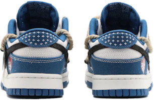 Purchase 【訂製球鞋】Nike Dunk Low 纏綿 戶外穿搭 高街風 刺子繡 麻繩解構 低筒 板鞋 男款 黑白藍