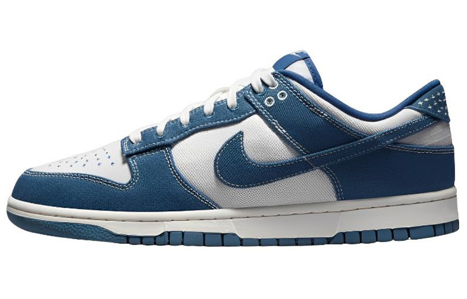 Sizing [定制鞋款] 耐克Dunk低帮‘黑白蓝-刺子绣解构’ DV0834-101(Team57-男款缠绵)