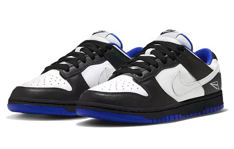 Lookbook 나이키 덩크 로우 '블랙 화이트 블루' (커스텀) FD9064-110(TeamY-女款复古纸飞机黑白蓝)