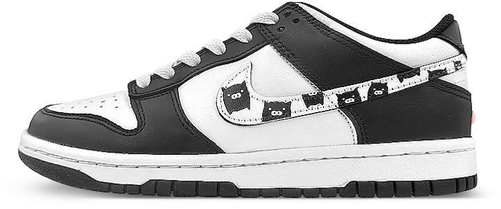【定製球鞋】Nike Dunk Low 滑板文化 鴛鴦 黑白豬 卡通 低筒 滑板鞋 GS 黑白 Buy 【定製球鞋】Nike Dunk Low 滑板文化 鴛鴦 黑白豬 卡通 低筒 滑板鞋 GS 黑白