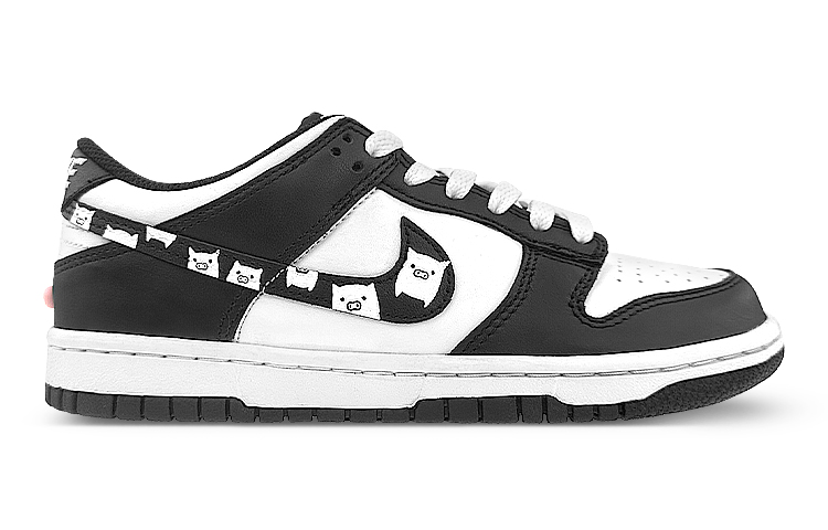 Order [Zapatillas Personalizadas] Nike Dunk Low 'Blanco Negro Dibujo Animado' CW1590-100(Team40-GS鸳鸯黑白猪黑白)