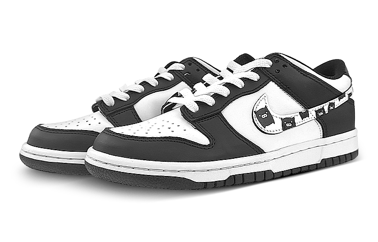 Lookbook [Zapatillas Personalizadas] Nike Dunk Low 'Blanco Negro Dibujo Animado' CW1590-100(Team40-GS鸳鸯黑白猪黑白)