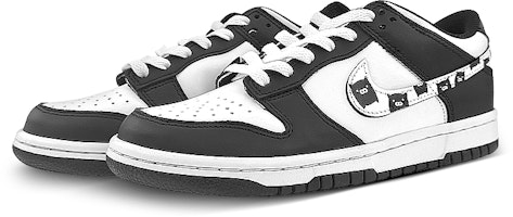 나이키 덩크 로우 '블랙 화이트 카툰' (커스텀) CW1590-100(Team40-GS鸳鸯黑白猪黑白) Lookbook 나이키 덩크 로우 '블랙 화이트 카툰' (커스텀) CW1590-100(Team40-GS鸳鸯黑白猪黑白)