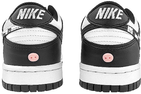 【定製球鞋】Nike Dunk Low 滑板文化 鴛鴦 黑白豬 卡通 低筒 滑板鞋 GS 黑白 Purchase 【定製球鞋】Nike Dunk Low 滑板文化 鴛鴦 黑白豬 卡通 低筒 滑板鞋 GS 黑白