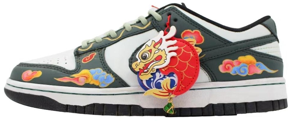 【定制球鞋】Nike Dunk 皮革 彩墨軒 雲中之龍 經典 防滑耐磨 低筒 板鞋 男款 黑白 Buy 【定制球鞋】Nike Dunk 皮革 彩墨軒 雲中之龍 經典 防滑耐磨 低筒 板鞋 男款 黑白