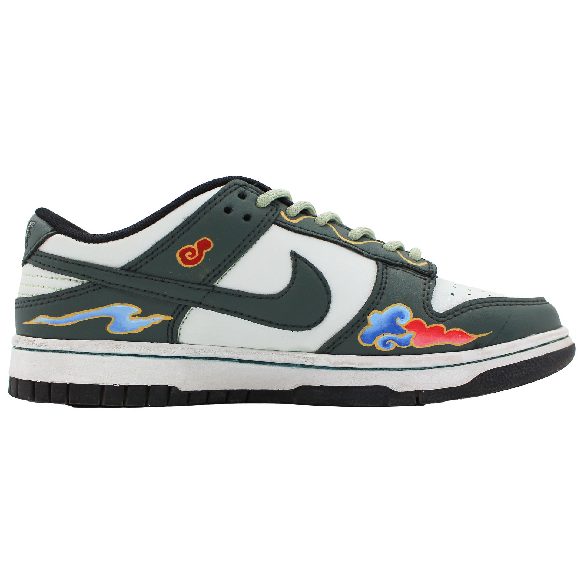 Lookbook [Sepatu Kustom] Nike Dunk Low 'Hitam Putih Cloud Dragon' DD1391-100（team283-云中之龙）
