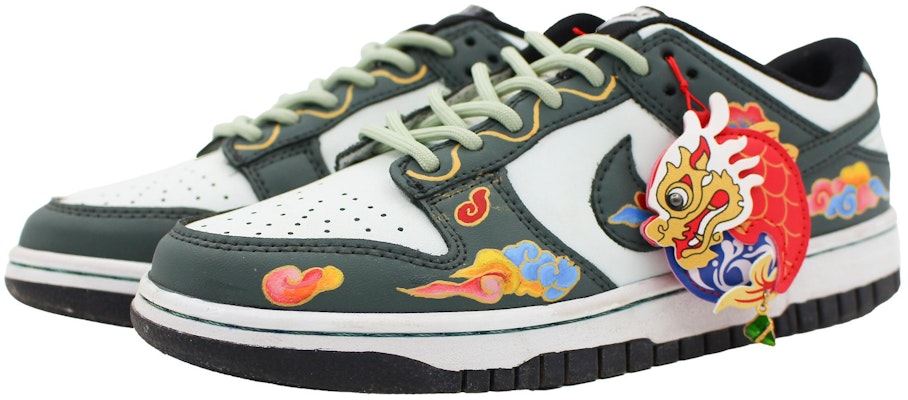 【定制球鞋】Nike Dunk 皮革 彩墨軒 雲中之龍 經典 防滑耐磨 低筒 板鞋 男款 黑白 Shop 【定制球鞋】Nike Dunk 皮革 彩墨軒 雲中之龍 經典 防滑耐磨 低筒 板鞋 男款 黑白