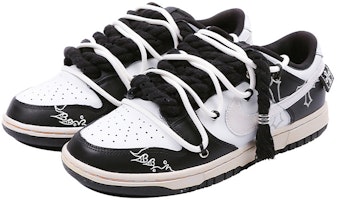 나이키 덩크 로우 "블랙 화이트 피치 하트"(커스텀) DH9765-002(Team4-女款黑白十字架S-BOX) Lookbook 나이키 덩크 로우 "블랙 화이트 피치 하트"(커스텀) DH9765-002(Team4-女款黑白十字架S-BOX)