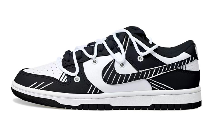 [Custom Shoes] Nike Dunk Low 'Black White Deconstructed'