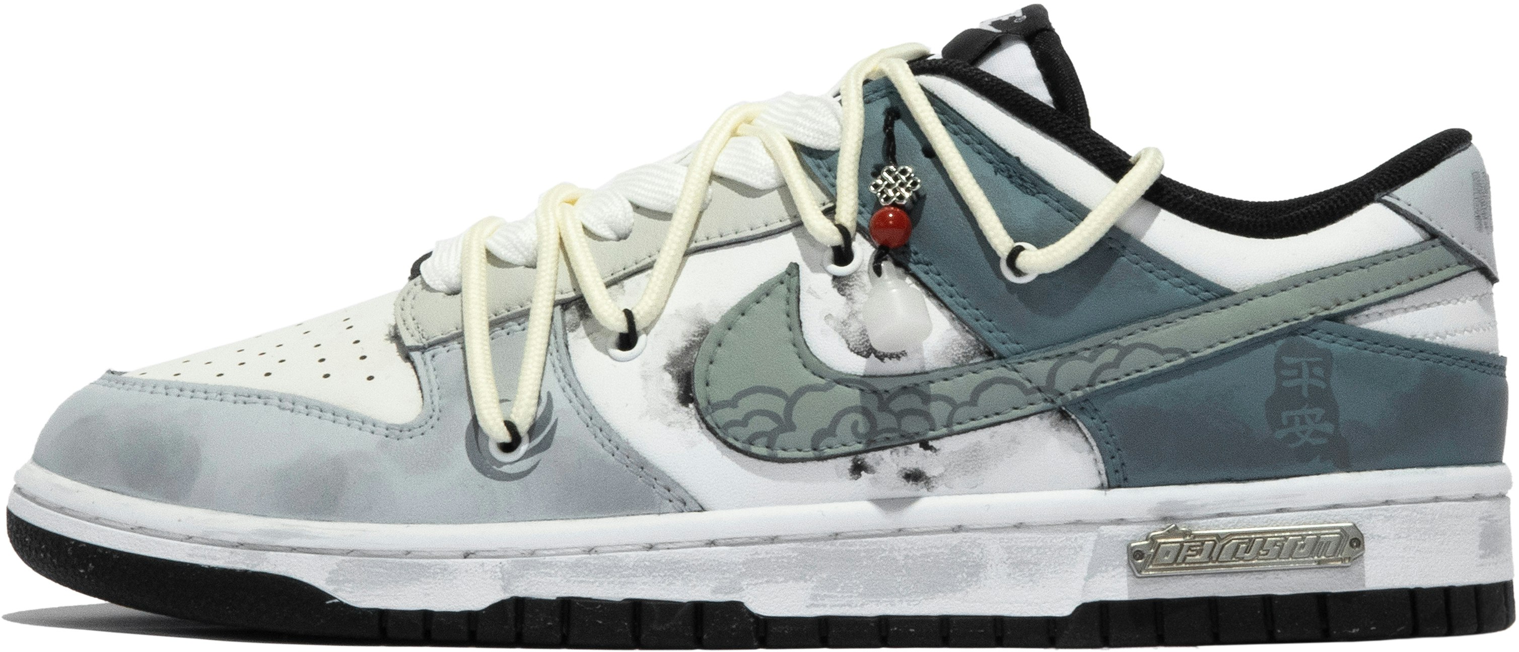 custom-shoes-nike-dunk-low-black-white-green