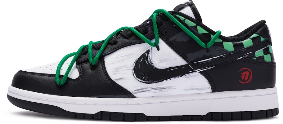 【訂製球鞋】Nike Dunk Low BIGNIU 六一動漫主題 解構 手繪噴繪 低筒 板鞋 GS 黑白綠 Buy 【訂製球鞋】Nike Dunk Low BIGNIU 六一動漫主題 解構 手繪噴繪 低筒 板鞋 GS 黑白綠