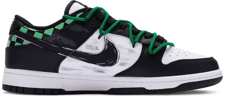 【訂製球鞋】Nike Dunk Low BIGNIU 六一動漫主題 解構 手繪噴繪 低筒 板鞋 GS 黑白綠 Order 【訂製球鞋】Nike Dunk Low BIGNIU 六一動漫主題 解構 手繪噴繪 低筒 板鞋 GS 黑白綠