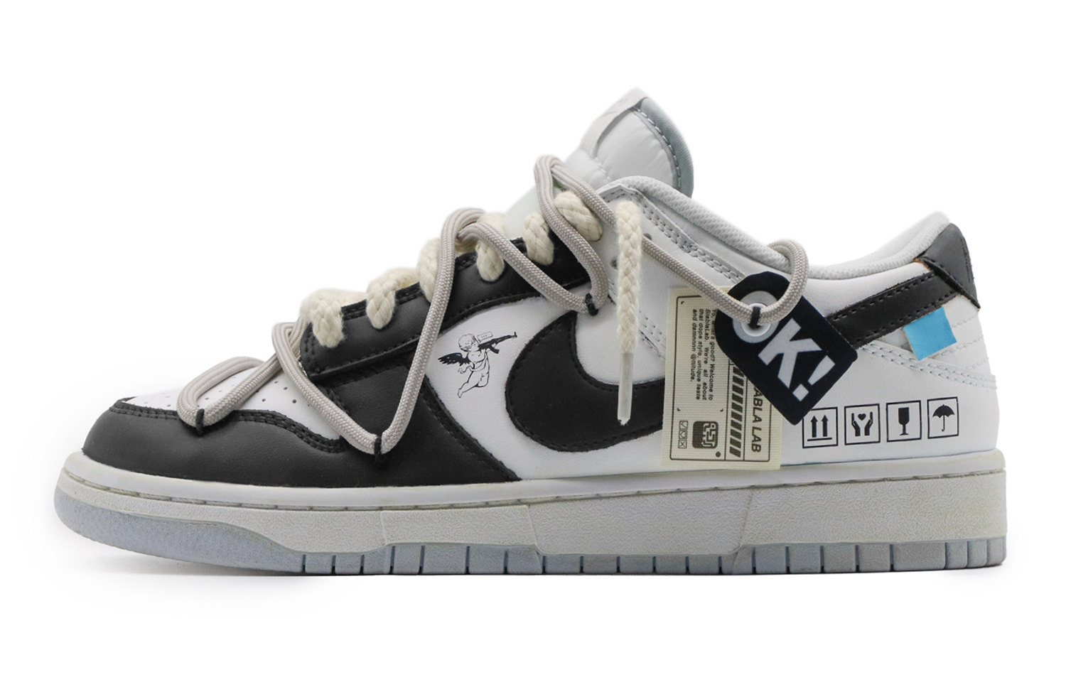 Buy [Sneakers Custom] Nike Dunk Low 'Hitam Putih Abu' DH9765-102(Team57-女款星程迷航)