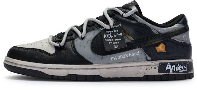 【カスタムシューズ】 ナイキ ダンク ロー 'ブラックホワイトグレー' DD1391-100(TeamR男款焦虑S-BOX) Buy 【カスタムシューズ】 ナイキ ダンク ロー 'ブラックホワイトグレー' DD1391-100(TeamR男款焦虑S-BOX)