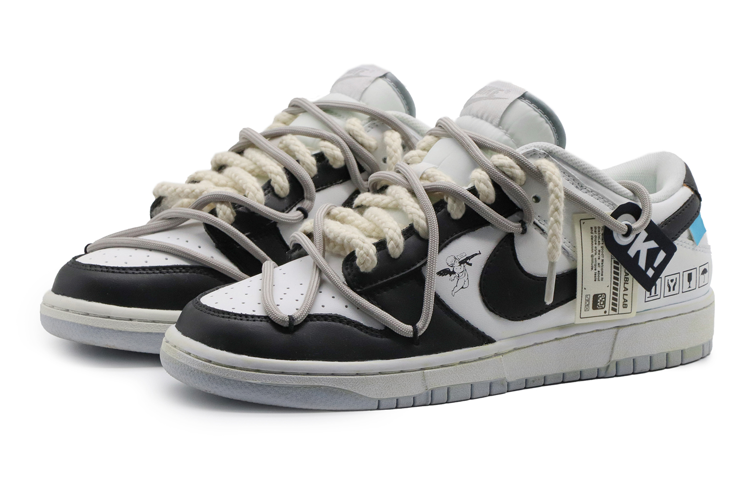 Lookbook [Sneakers Custom] Nike Dunk Low 'Hitam Putih Abu' DH9765-102(Team57-女款星程迷航)
