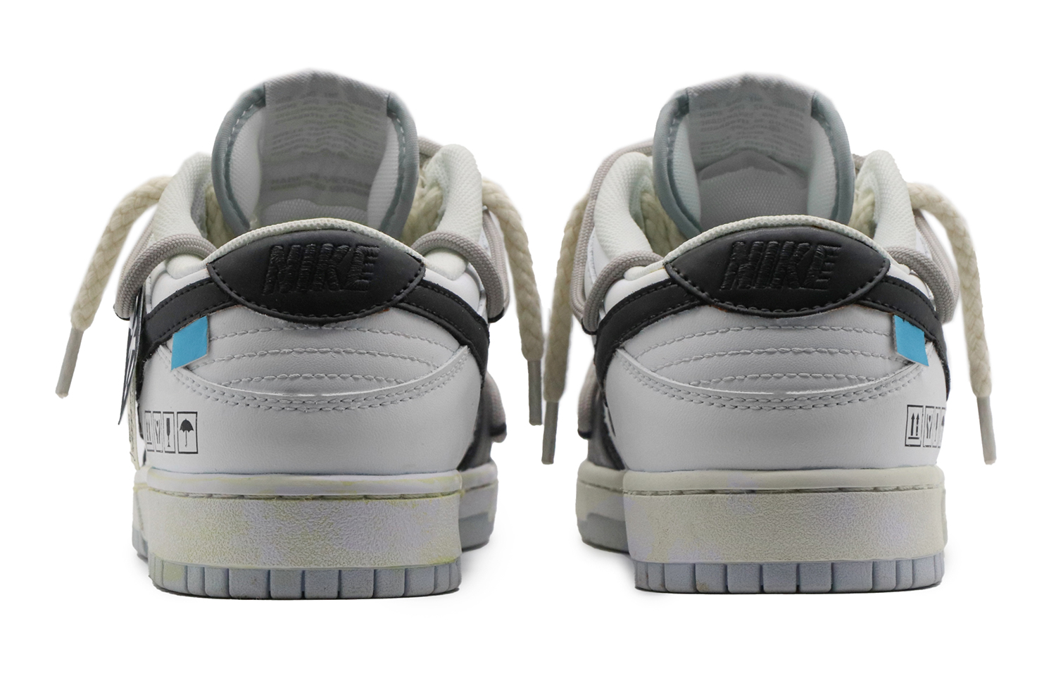 Shop [Sneakers Custom] Nike Dunk Low 'Hitam Putih Abu' DH9765-102(Team57-女款星程迷航)