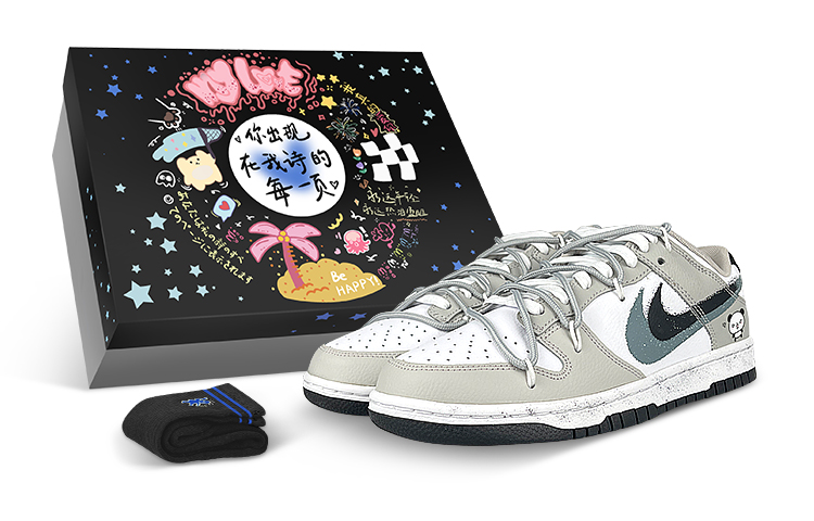 Buy 【カスタムシューズ】ナイキ ダンク ロー「ブラックホワイトグレイベアデコンストラクト」 FD0661-100(Team47-男生气熊解BOX)