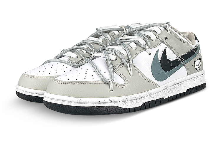 Shop 【カスタムシューズ】ナイキ ダンク ロー「ブラックホワイトグレイベアデコンストラクト」 FD0661-100(Team47-男生气熊解BOX)