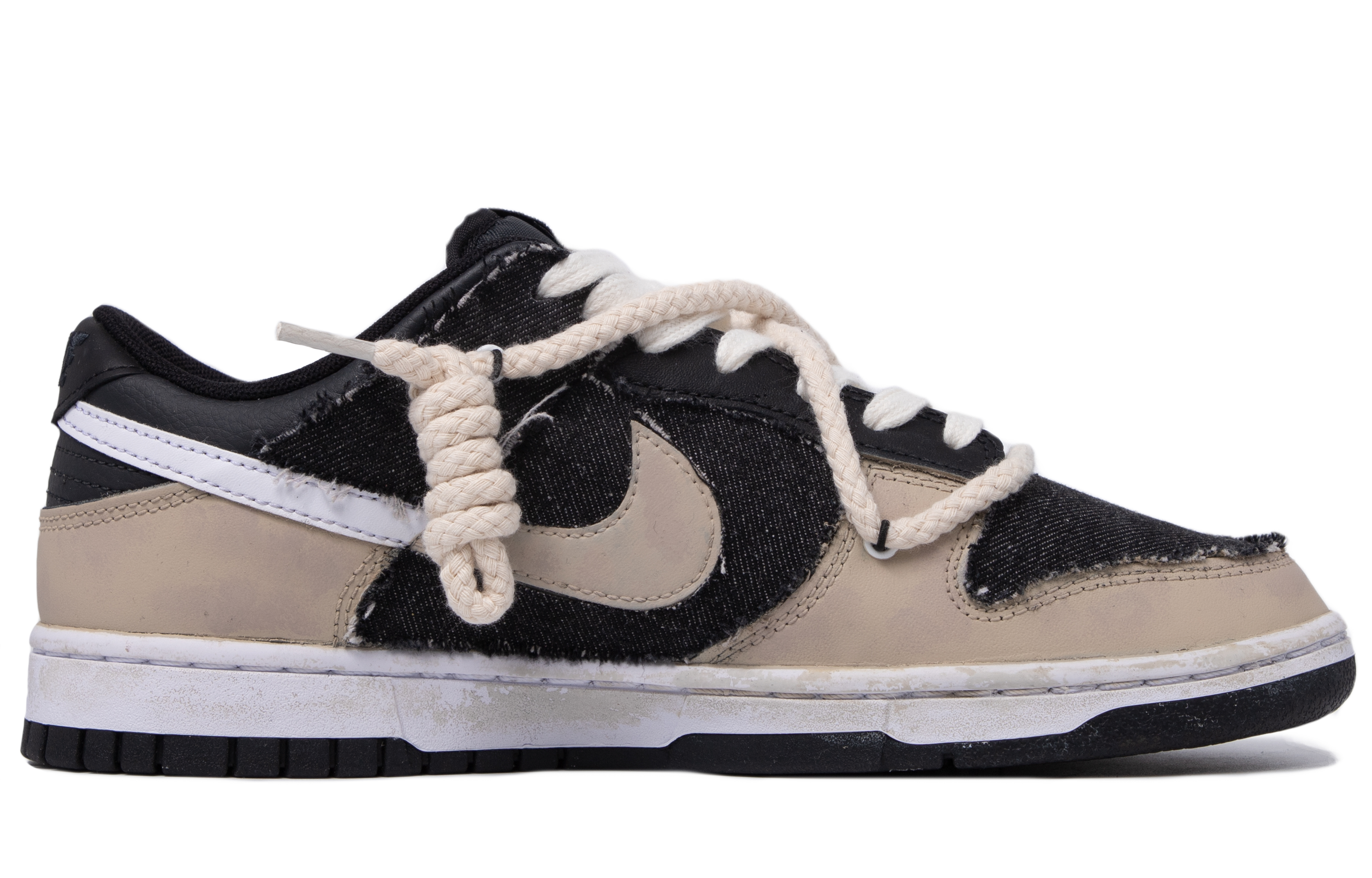 Order [Kasut Custom] Nike Dunk Rendah 'Hitam Putih Kelabu Coklat' DJ6188-002(TeamM-男款昭昭星野)