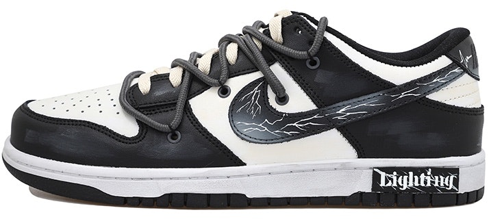 custom-shoes-nike-dunk-low-black-white-grey-deconstructed