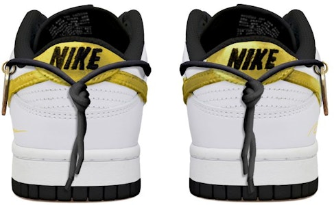【定制球鞋】Nike Dunk Low 大吉多金 金勾 手繪 吊飾 解構風 潮流復古 低筒 板鞋 GS 黑白灰金 Shop 【定制球鞋】Nike Dunk Low 大吉多金 金勾 手繪 吊飾 解構風 潮流復古 低筒 板鞋 GS 黑白灰金
