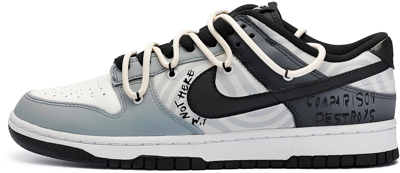 custom-shoes-nike-dunk-low-black-white-grey-graffiti