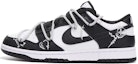 Buy 【訂製球鞋】 Nike Dunk Low 流行補丁 復古塗鴉 解構鞋帶 簡約 低筒 滑板鞋 GS 黑白灰