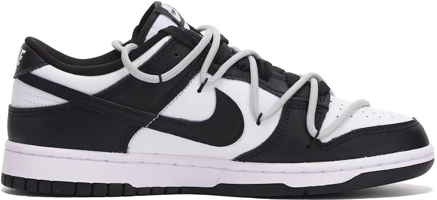 【訂製球鞋】 Nike Dunk Low 流行補丁 復古塗鴉 解構鞋帶 簡約 低筒 滑板鞋 GS 黑白灰 Order 【訂製球鞋】 Nike Dunk Low 流行補丁 復古塗鴉 解構鞋帶 簡約 低筒 滑板鞋 GS 黑白灰