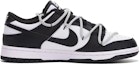 Order 【訂製球鞋】 Nike Dunk Low 流行補丁 復古塗鴉 解構鞋帶 簡約 低筒 滑板鞋 GS 黑白灰