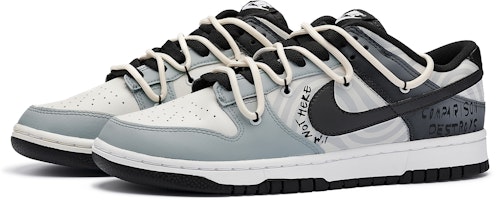 나이키 덩크 로우 '블랙 화이트 그레이 그래피티' (커스텀) DV0831-002(Team98-男款消失) Lookbook 나이키 덩크 로우 '블랙 화이트 그레이 그래피티' (커스텀) DV0831-002(Team98-男款消失)