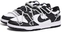 Lookbook 【訂製球鞋】 Nike Dunk Low 流行補丁 復古塗鴉 解構鞋帶 簡約 低筒 滑板鞋 GS 黑白灰