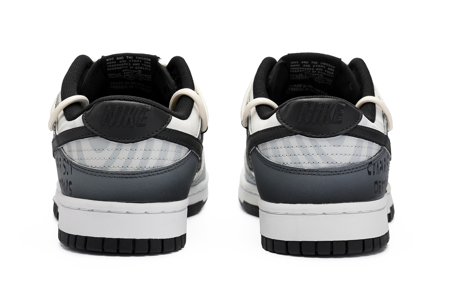 Shop [Kasut Custom] Nike Dunk Low 'Hitam Putih Kelabu Grafiti' DV0831-002(Team98-男款消失)