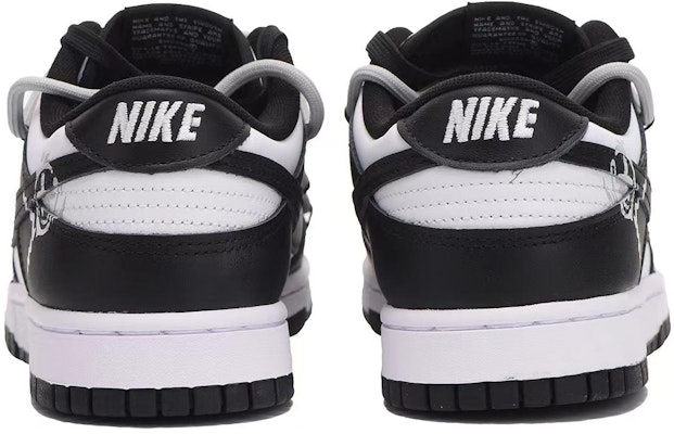 【訂製球鞋】 Nike Dunk Low 流行補丁 復古塗鴉 解構鞋帶 簡約 低筒 滑板鞋 GS 黑白灰 Shop 【訂製球鞋】 Nike Dunk Low 流行補丁 復古塗鴉 解構鞋帶 簡約 低筒 滑板鞋 GS 黑白灰