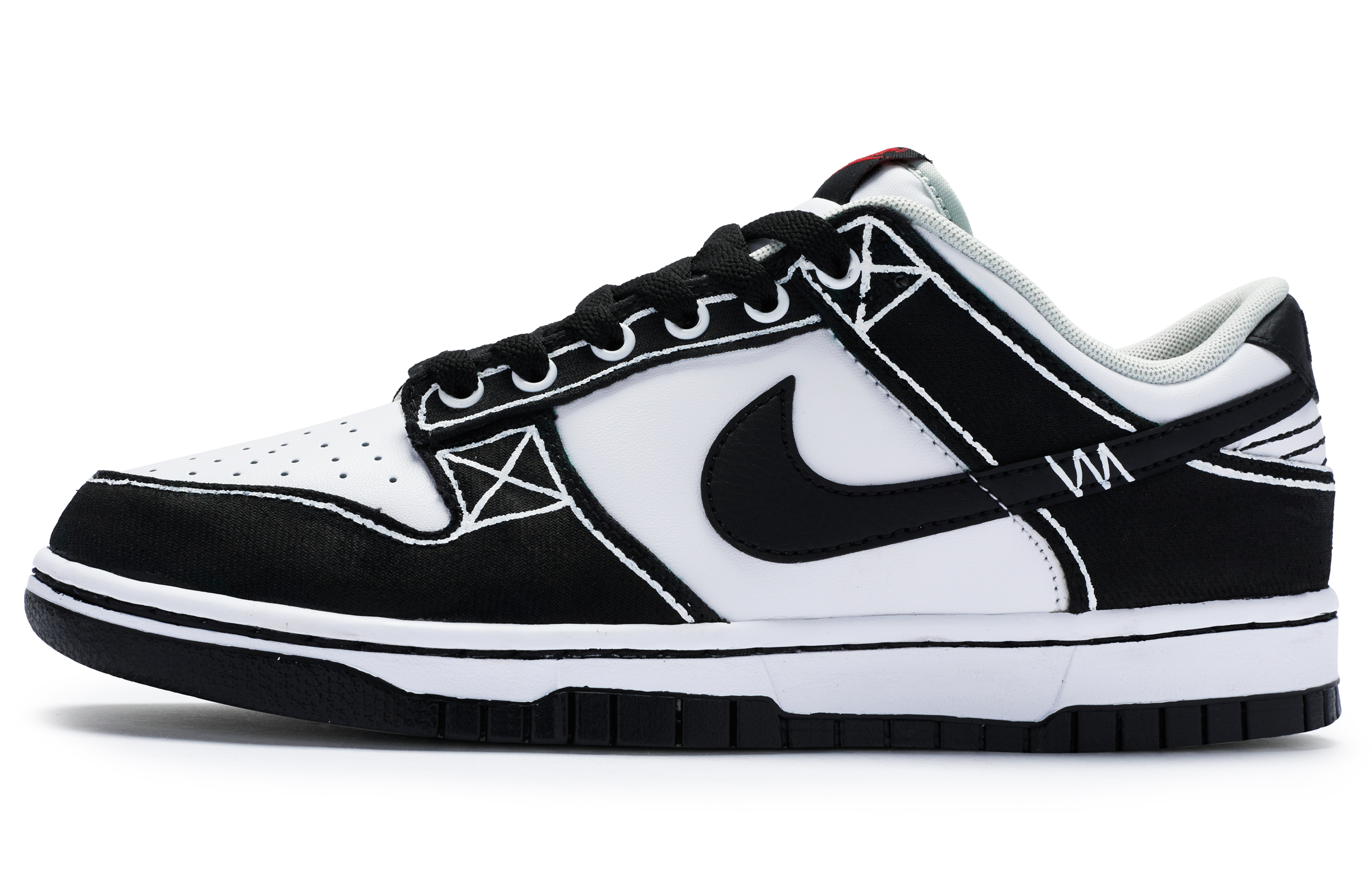 Buy 【カスタムシューズ】ナイキ ダンク ロー「ブラックホワイト手描き」 DV0827-100(TeamR-男款二次元线条黑白)