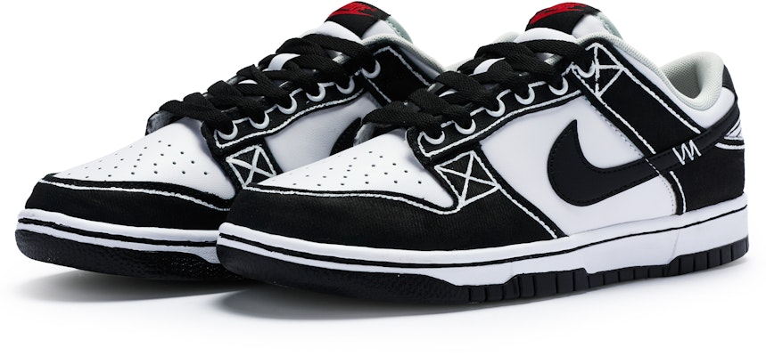 나이키 덩크 로우 '블랙 화이트 핸드 드로잉' (커스텀) DV0827-100(TeamR-男款二次元线条黑白) Lookbook 나이키 덩크 로우 '블랙 화이트 핸드 드로잉' (커스텀) DV0827-100(TeamR-男款二次元线条黑白)