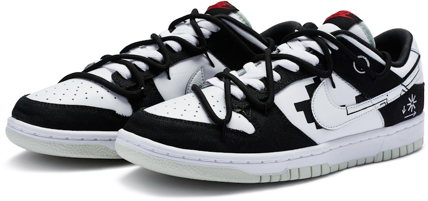 【定制鞋】耐克Dunk Low “黑白手绘” DV0827-100(TeamR-男款黑白循环) Lookbook 【定制鞋】耐克Dunk Low “黑白手绘” DV0827-100(TeamR-男款黑白循环)