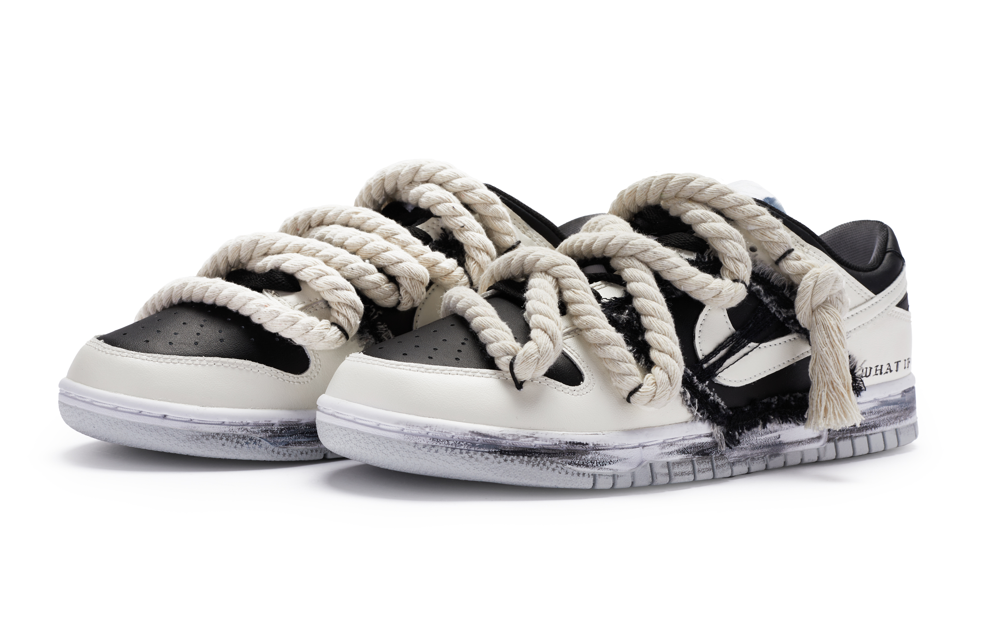 Lookbook 【客製化球鞋】 Nike Dunk Low BIGNIU 黑白幻覺 簡潔 高街 手繪噴繪 低筒 板鞋 GS 黑白